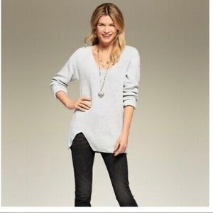 CAbi Light Gray V-Neck Sweater